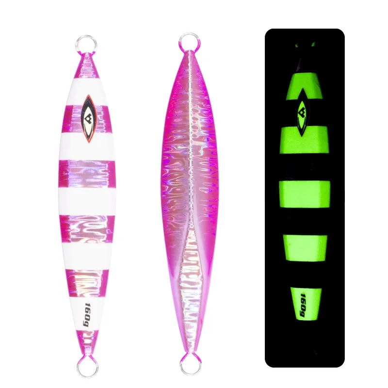 

FUNADAIKO Slow Jig Lure Sea Fishing Shore Casting Jigging Lure Glow Luminous 160g/200g/250g Metal Fishing Bait Jig Tackle