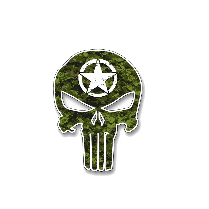 

Waterproof Army Skull Star Cover Scratches Color Car-Sticker and Decals for Bumper Window Accessories Interior KK16*8cm
