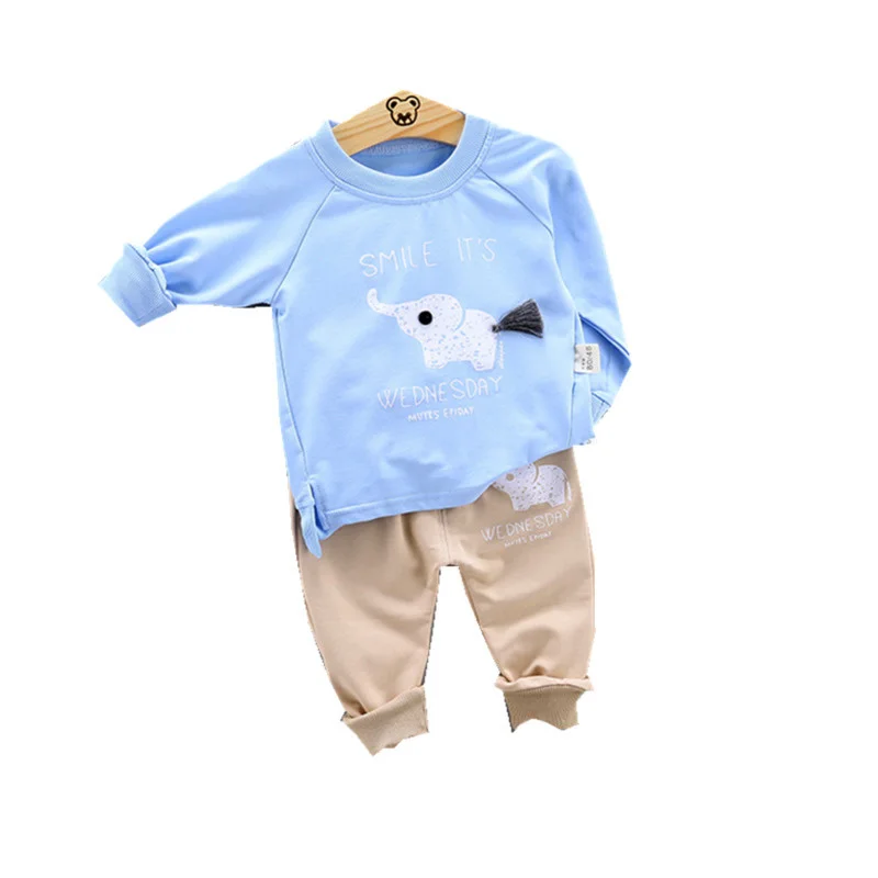 

New Spring Autumn Children Casual Clothes Baby Boys Girls Cartoon T Shirt Pants 2Pcs/sets Kids Toddler Clothing Infant Tracksuit