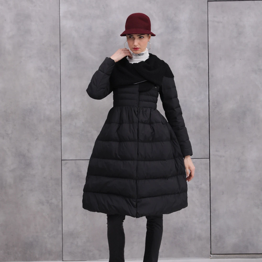 Женский модный элегантный темпераментный тонкий теплый кашемировый пуховик с