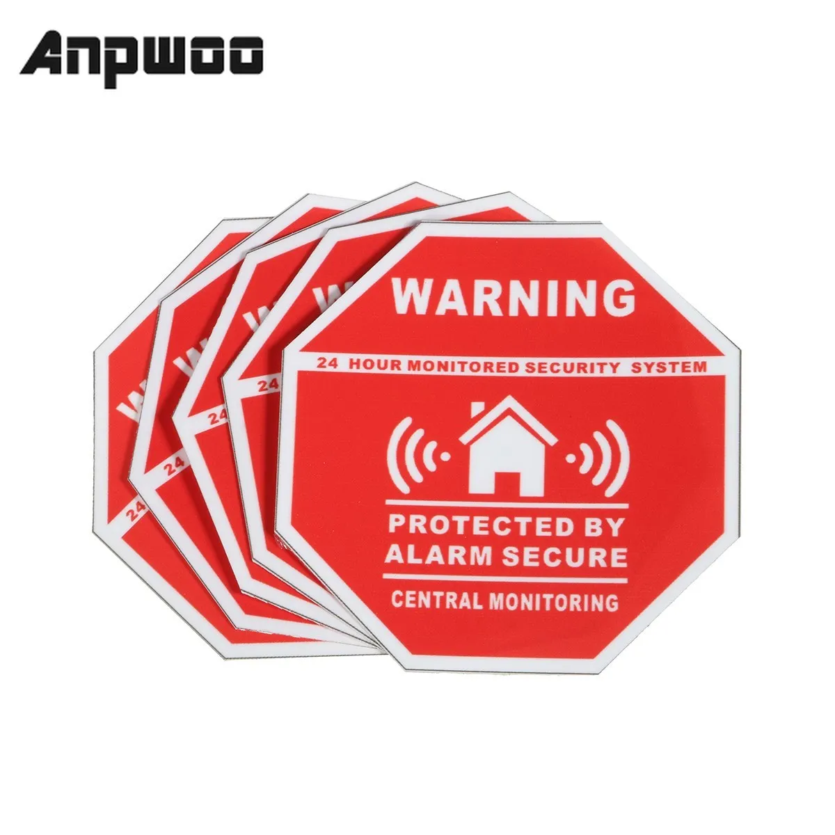 

ANPWOO 5Pcs Home House Alarm Security Stickers / Decals Signs for Windows & Doors New