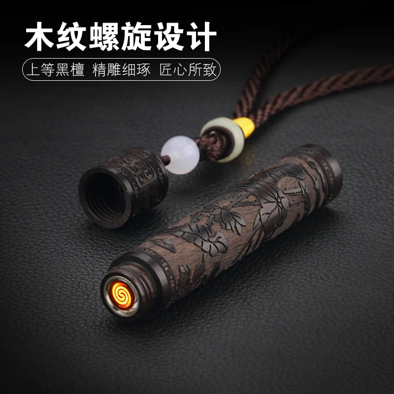 Электронная зажигалка для сигарет с резьбой по дереву зарядка от USB плазменной