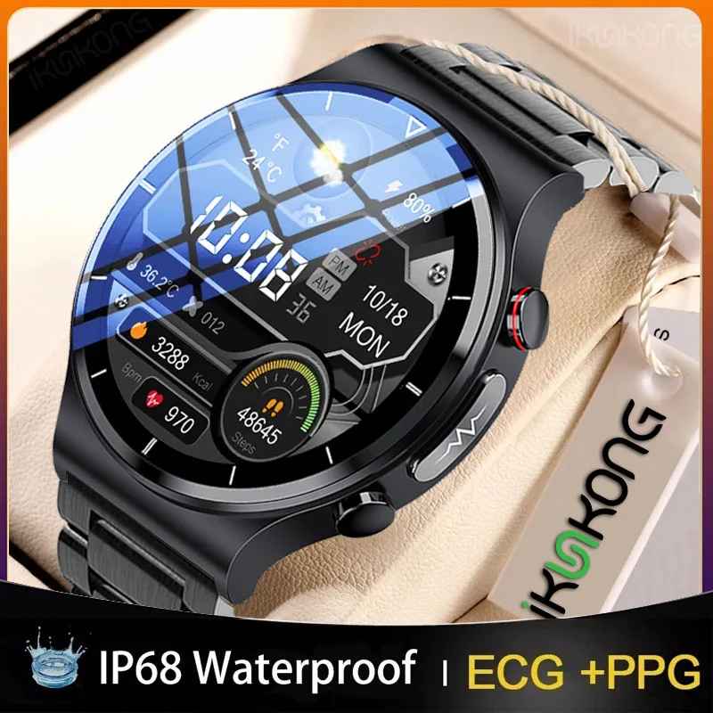 

Новинка 360*360 HD экран ЭКГ + PPG Смарт-часы Беспроводная зарядка водонепроницаемый спортивный фитнес-трекер Роскошные Смарт-часы для Huawei Apple