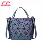 Женские сумки на плечо, складные тоуты с геометрическим рисунком, светящиеся чемоданчики-мешок, роскошные дамские сумочки, мессенджер