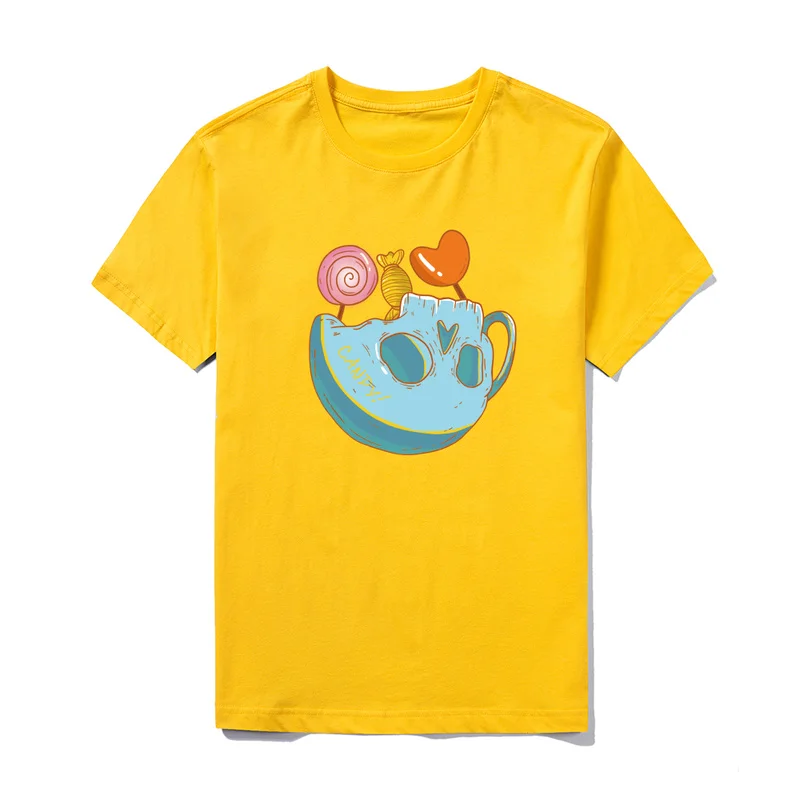 

Pure Cotton Men T Shirt Skull and Candy Printed Men's T Shirt Funny Shirt Gift Shirt for Girl New Cool Mens Halloween T-shirt