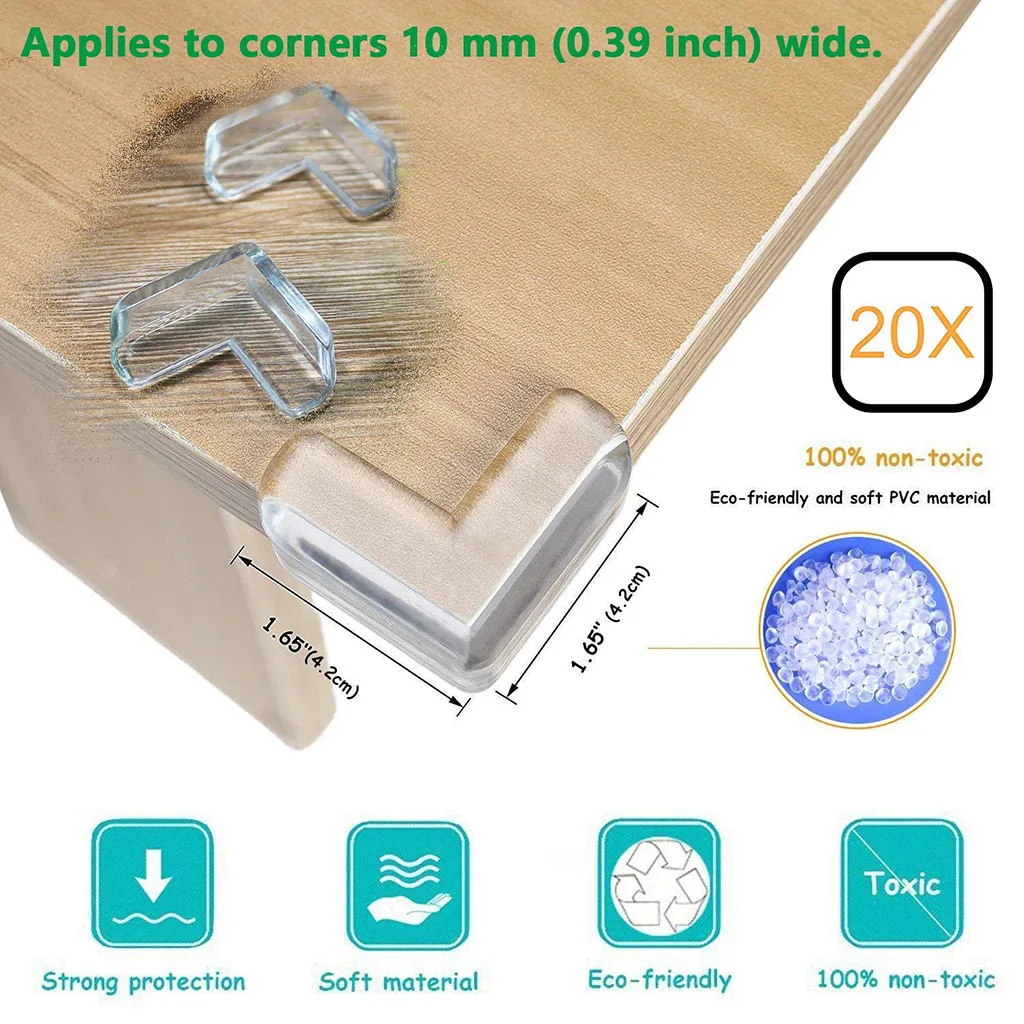 20 шт Угловой протектор ребенок Безопасность для стола угловая защита крышка M L XL
