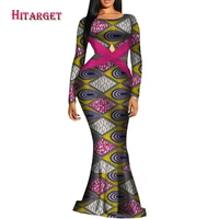 2019 new ankara wax print african dresses for women dashiki africa traditional clothing african ankara long dresses wy4780