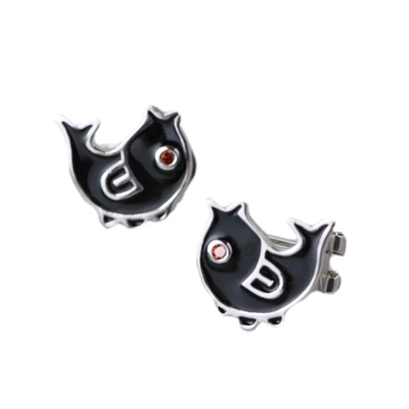 

BOCAI New Real S925 silver jewelry Woman earrings retro drip fish fashion female ear buckles