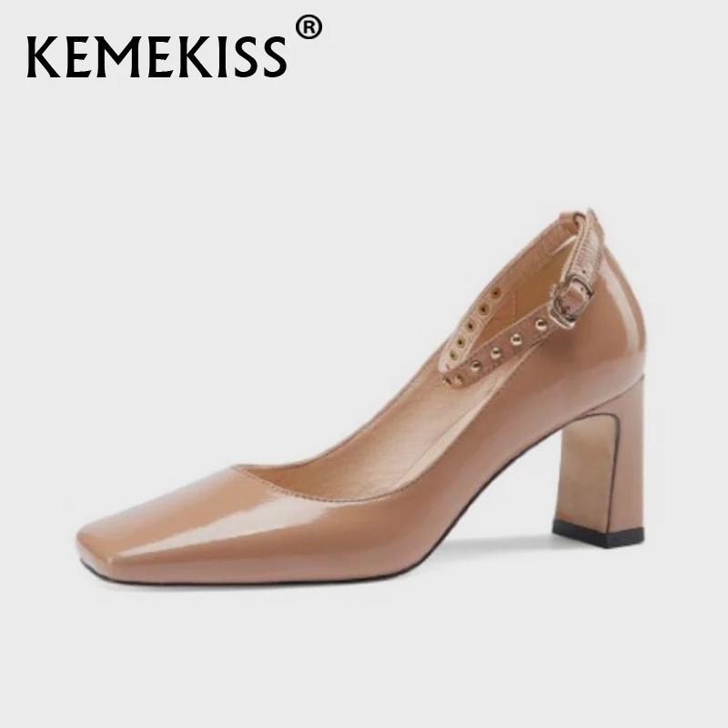 

KemeKiss/Новинка; Женские босоножки на высоком каблуке; Женские Сапоги выше колена из натуральной кожи; Ремешок на щиколотке женские туфли-лодо...