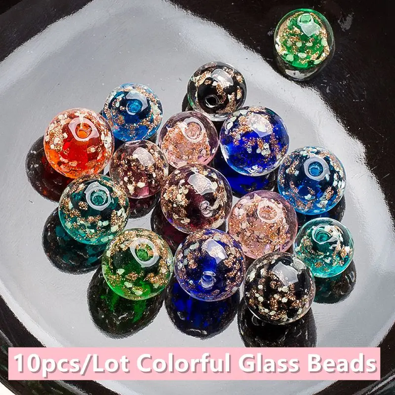 

10pcs/lot Luminous Glass Beads DIY Decorations For Clothes Bracelet Necklace Pendant Bead Crystal Round Bead for Jewelry Making