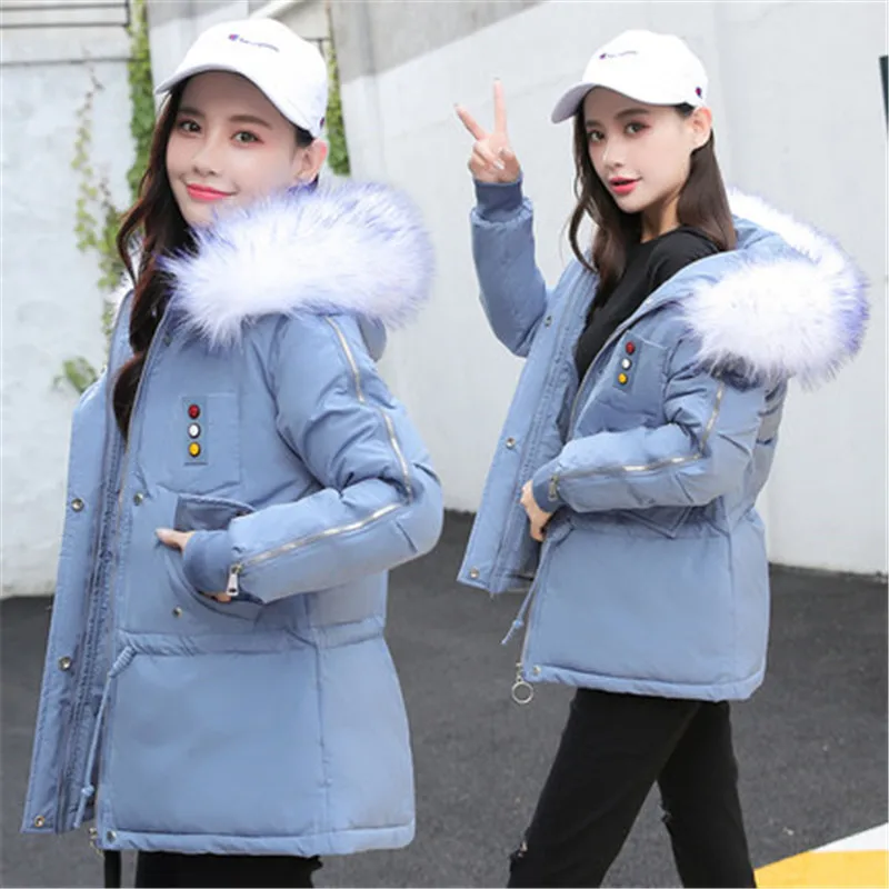 blue Новинка для новорожденных мальчиков, куртки с капюшоном на осень Для женщин однотонная парка на молнии с эластичной лентой; верхняя одежда, пальто, куртка теплая дутая куртка модная одежда из хлопка, размеры женский W155 - Цвет: blue