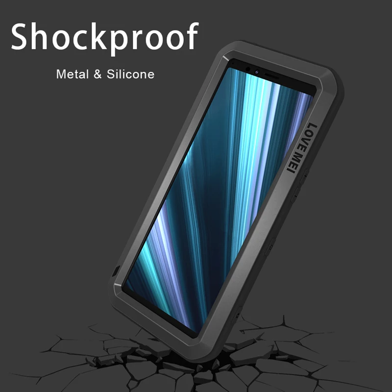 Алюминиевый металлический бронированный чехол для Sony Xperia 1 противоударный