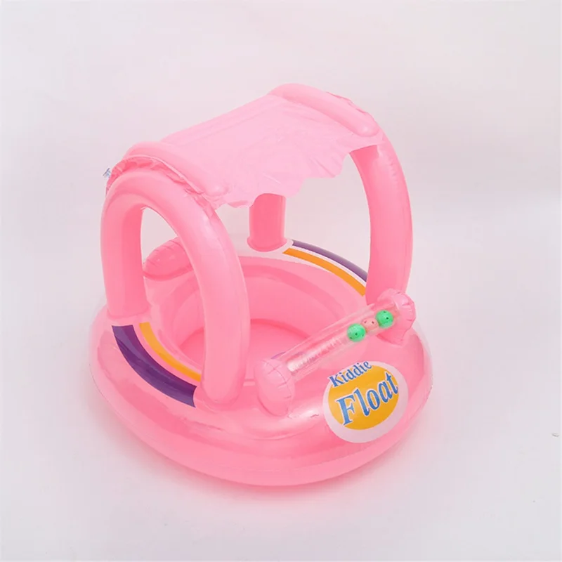 

Baby Float with Canopy,Inflatable Baby Swimming Pool Floats Toddles Pool Toys Car Shaped Swim Floaties Outdoor Toys for Infant