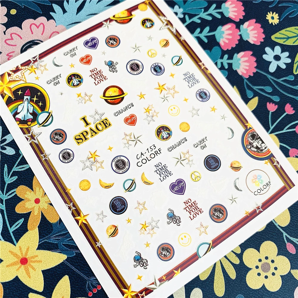 

Newest CA sereis CA-153 universe Space 3d nail art sticker nail decal stamping export japan designs rhinestones decorations