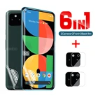 Гидрогелевая пленка 6 в 1 для Google Pixel 5A 5G полное покрытие HD передний и задний экран объектив камеры Защитная пленка для Pixel 6 Pro 5 4A