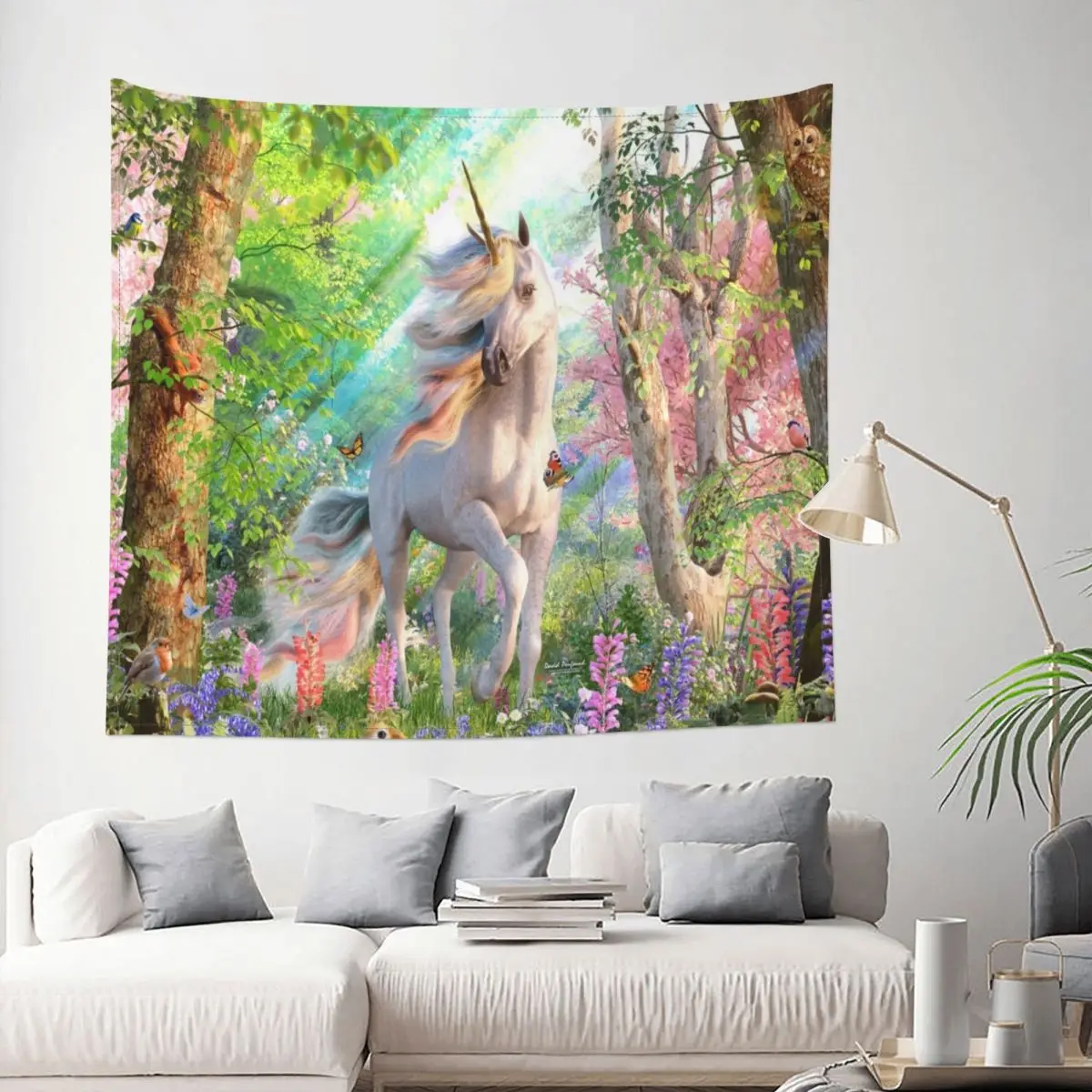 

Unicorn Enchanted Forest Tapestry Nature Landscape Decoration Wall Room Home Decor Hanging Bedroom Kawaii Cartom Fashion