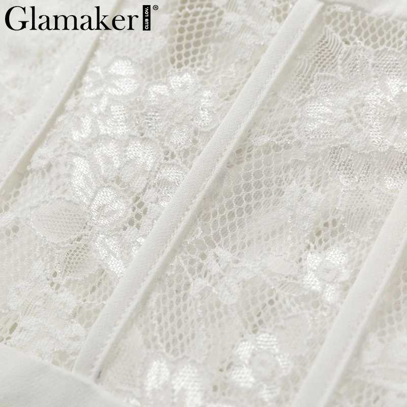 Glamaker, Сексуальное Лоскутное Платье-Блейзер, женское белое двубортное осеннее короткое платье, женские элегантные зимние вечерние платья, облегающее платье