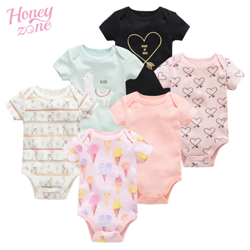 Honeyzone 6 шт./лот новые летние новорожденных комплект одежды для маленьких