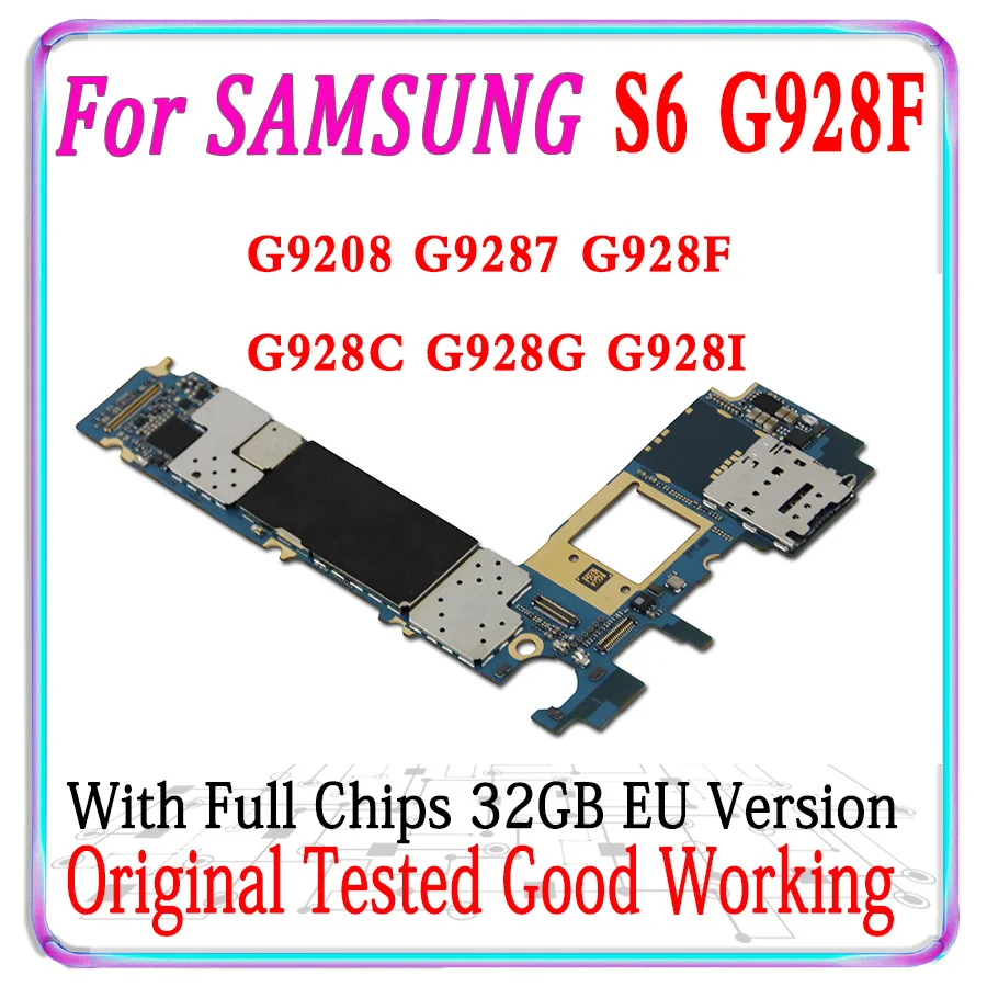 100% оригинальная разблокированная материнская плата для Samsung Galaxy S6 G9208 G9287 G928F G928C