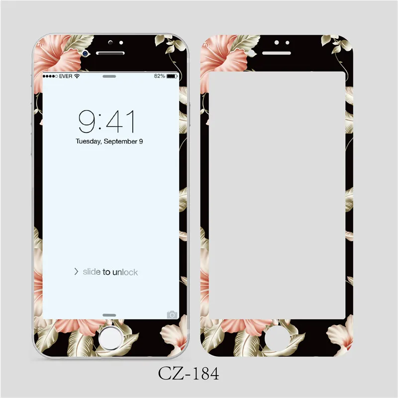 Милое закаленное стекло с цветочным узором для iPhone 8 7 6 6S plus 3D мягкая передняя защита экрана пленка полноэкранное стекло