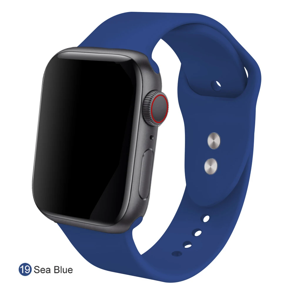 Мягкий силиконовый сменный спортивный ремешок для 38 мм Apple Watch Series1 2 3 4 5 42 мм ремешок для наручных браслетов для iWatch Sports Edition - Цвет ремешка: Sea Blue