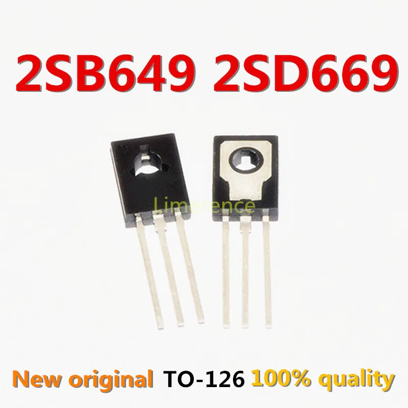 

10 пар 2SB649AC 2SD669AC TO-126 2SB649 2SD669 (10 шт. B649 + 10 шт. D669 )PNP NPN Epitaxial Planar транзисторы
