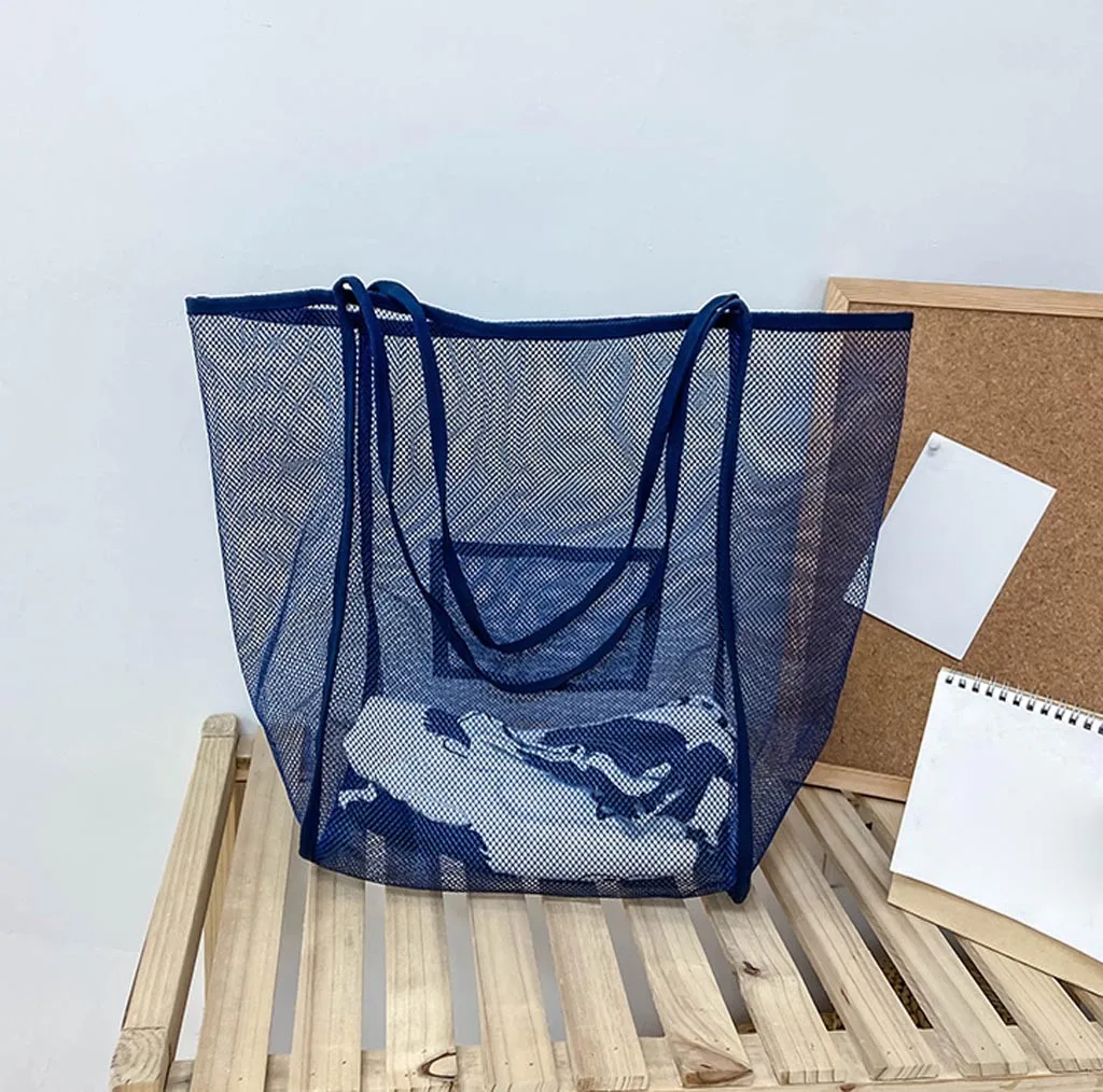 

Mesh Big Capacity Bags Shopping Handbag Travel Bag Clutch Multifunctional Bags 2021 New Bolso De Mujer