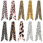 2021 Новый Ретро Леопардовый принт саржевый шелковый шарф женская мода узкая длинная ручка сумка ленты носовой платок аксессуары