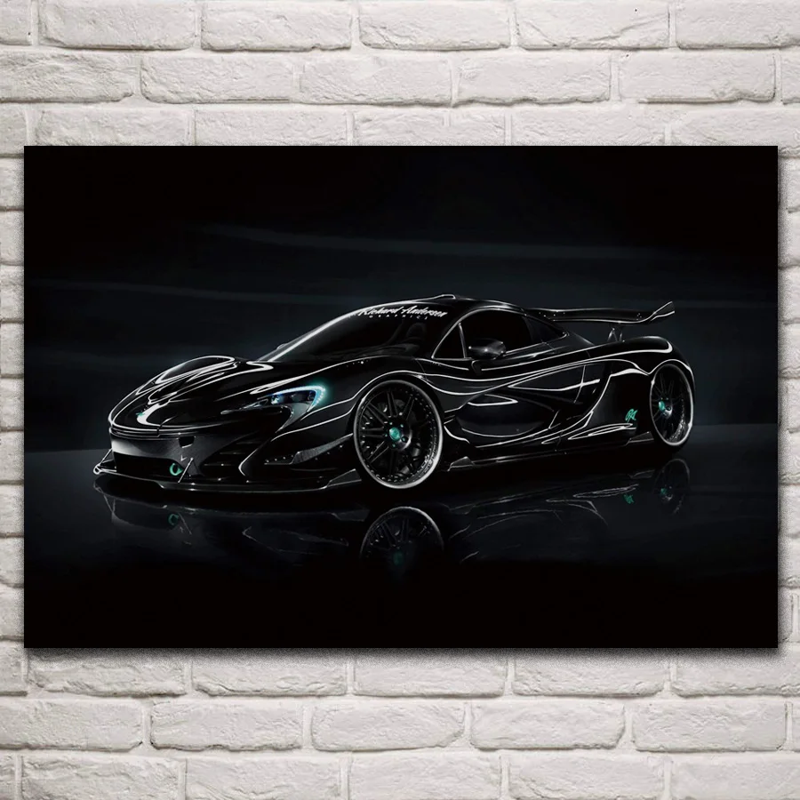 

Artistic p1 performance cool black supercars artwork fabric posters on the wall picture home art living room decoration KN932