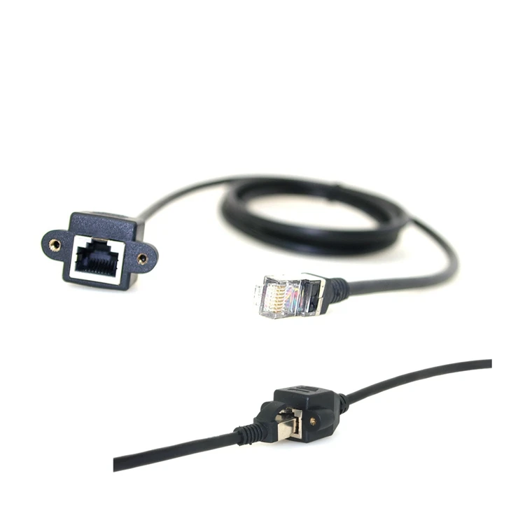 Фото Hohe 20:00 30-150 см 8-контактный RJ45 Kabel Männlich zu Weiblich Schraube Panel Mon Voi Ethernet LAN Netzwerk 8-контактный множествоängerung K №3