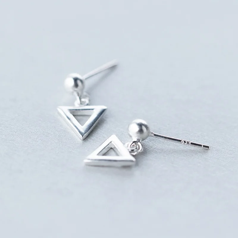 Женские Треугольные Серьги гвоздики Trusta подарочные серьги из 100% стерлингового