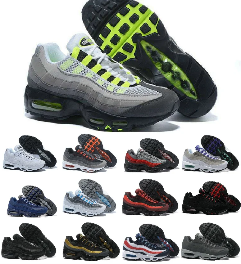 

Wholesale Ultra 95 OG X 20th Anniversary Men Running Sports Shoes 95s Trainer Air Black Sole Grey Blue high quality Chaussures