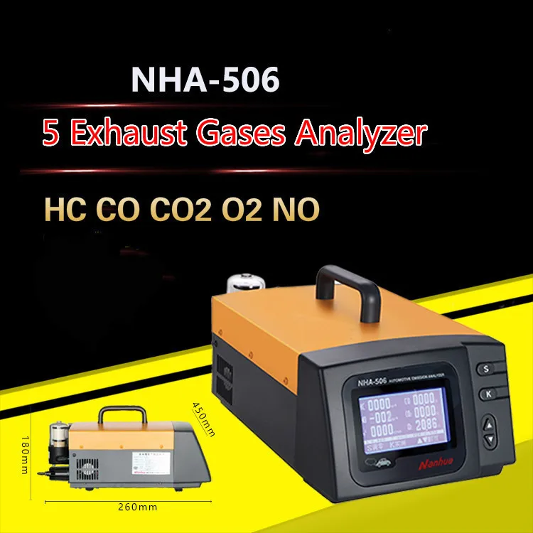 NHA 506 автомобильный пятидюймовый тестер калибровки выхлопных газов HC CO CO2 O2 NO 5