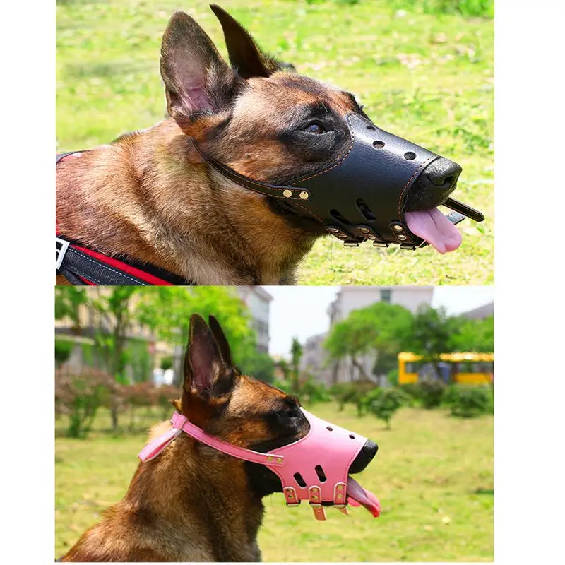 Настраиваемая кожаная намордница для собак раньше жевания маленьких средних и
