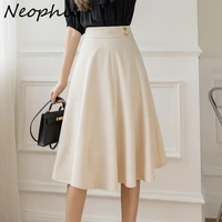 neophil 2022 autumn women chiffon black a line midi skirts high waist longa saia fairy casual vintage girl umbrella skirt s21606