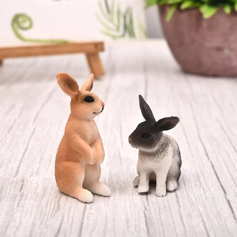 Зоопарк фермы моделирование животных миниатюрная фигурка модель кролик олень