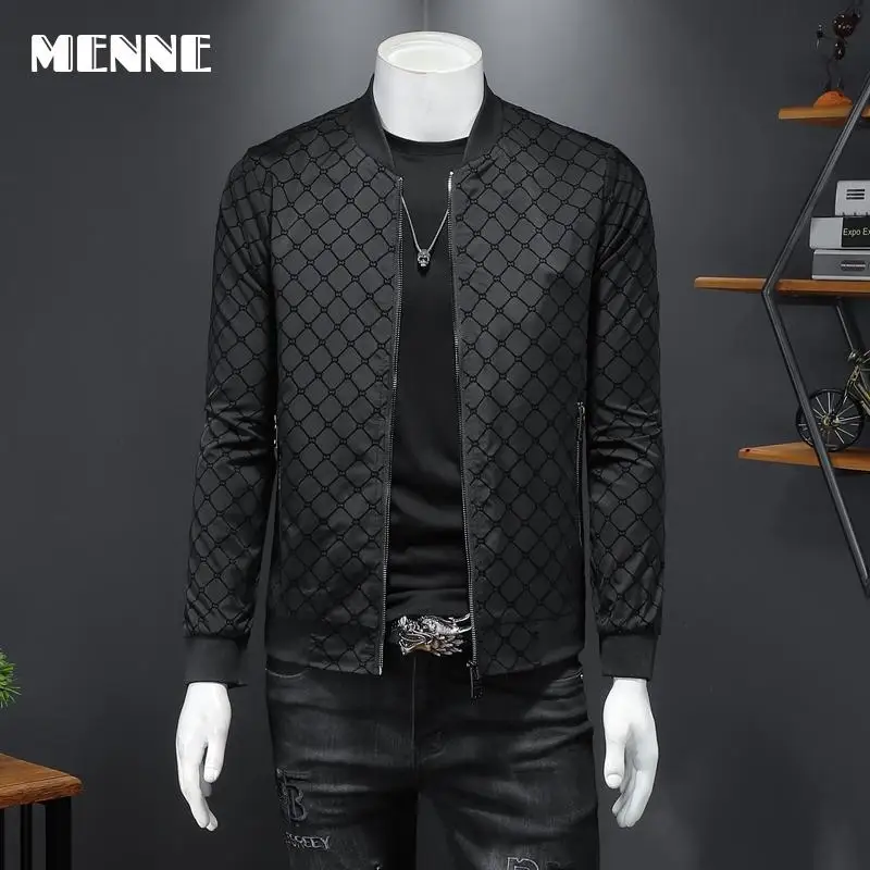 

2021 New arrival spring men's jacket Baseball collar Mens jacket black Casual jacket for men