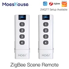 MoesHouse ZigBee сигнализации умный дом Беспроводной сцены выключатель 4 Gang Дистанционное Портативный Tuya Zigbee концентратора без ограничений по Управление устройств