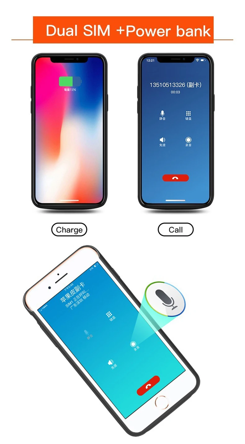 4,7 дюймовый адаптер с двумя sim-картами Bluetooth чехол для iPhone 6 6S 7 8 тонкий двойной резервный адаптер два активных держателя sim-карты