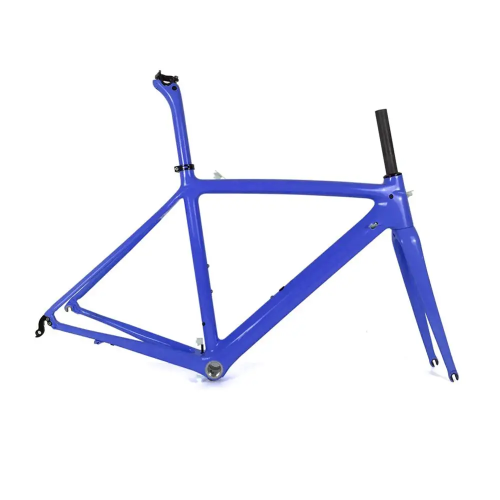 T1000 полностью карбоновые рамы дорожного велосипеда 700C, велосипедные рамы для шоссейного велосипеда, карбоновые рамы+ вилка+ подседельный штырь+ гарнитура+ зажим, Новинка - Цвет: Blue Color