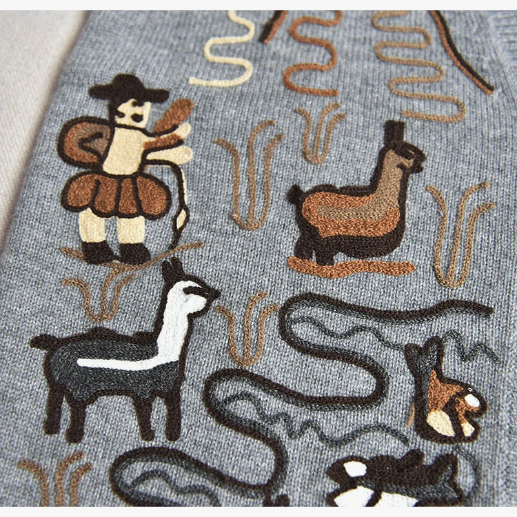

Women Sweater Fall/Winter 2020 New Knitted Cardigan Fashionable Shepherd Embroidered Casual Knitted Cashmere Vest