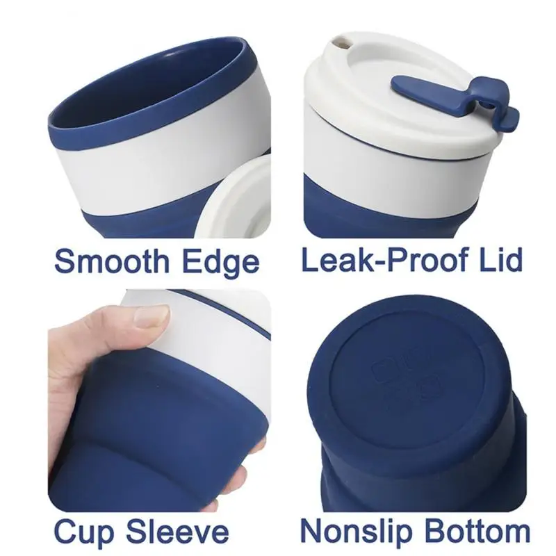 2022 500ml Compressed Soft Cup Mouthwash Portable Hotel Silicone Material Creative Folding Coffee For Outdoor Travel - купить по