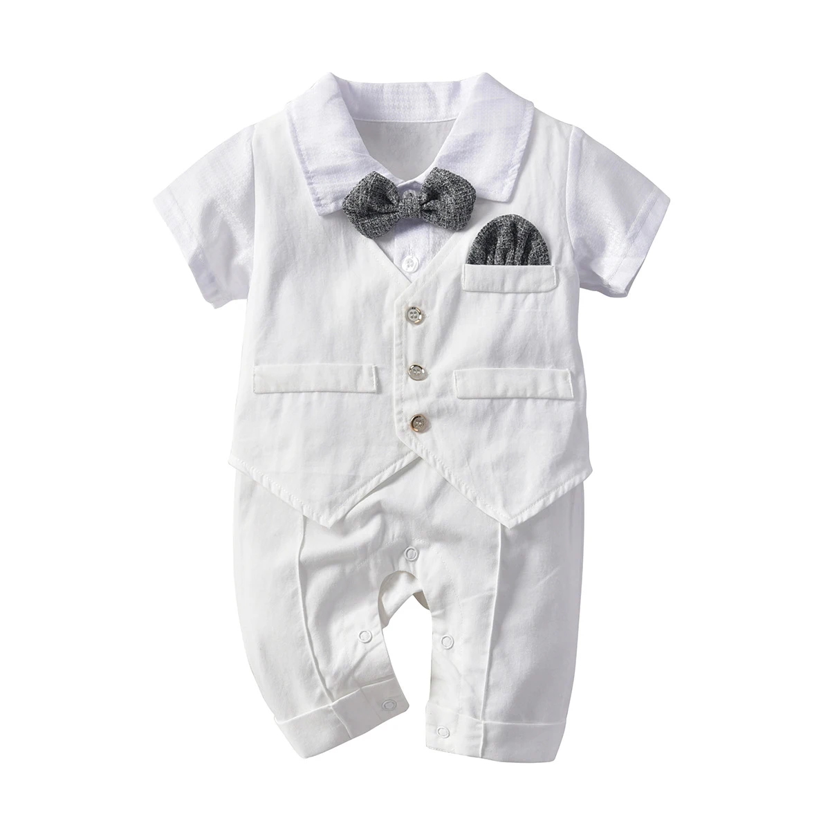 

Newborn Baby Boys Clothes Sets Christening Formal Party Bodysuits Outfits Gentleman Short Sleeve Summer Outwear Suits for 0-2Y