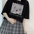 Милый мультяшный милый японский уличный топ для девочек Harajuku Punk Fun kawaii Повседневный Топ Ulzzang винтажный свободный женская летняя футболка для девочек