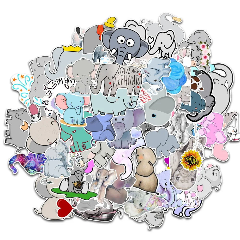 1050pcslot waterproof cute elephant sticker cartoon animal stickers for diy car laptop phone bicycle suitcase decal kids gift free global shipping
