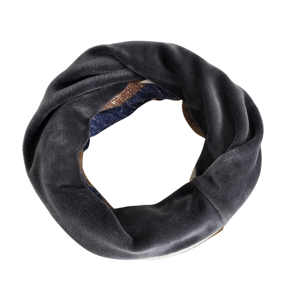 Вязаная шапка плюс бархатная защита ветрозащитная зимняя нагрудник в полоску с