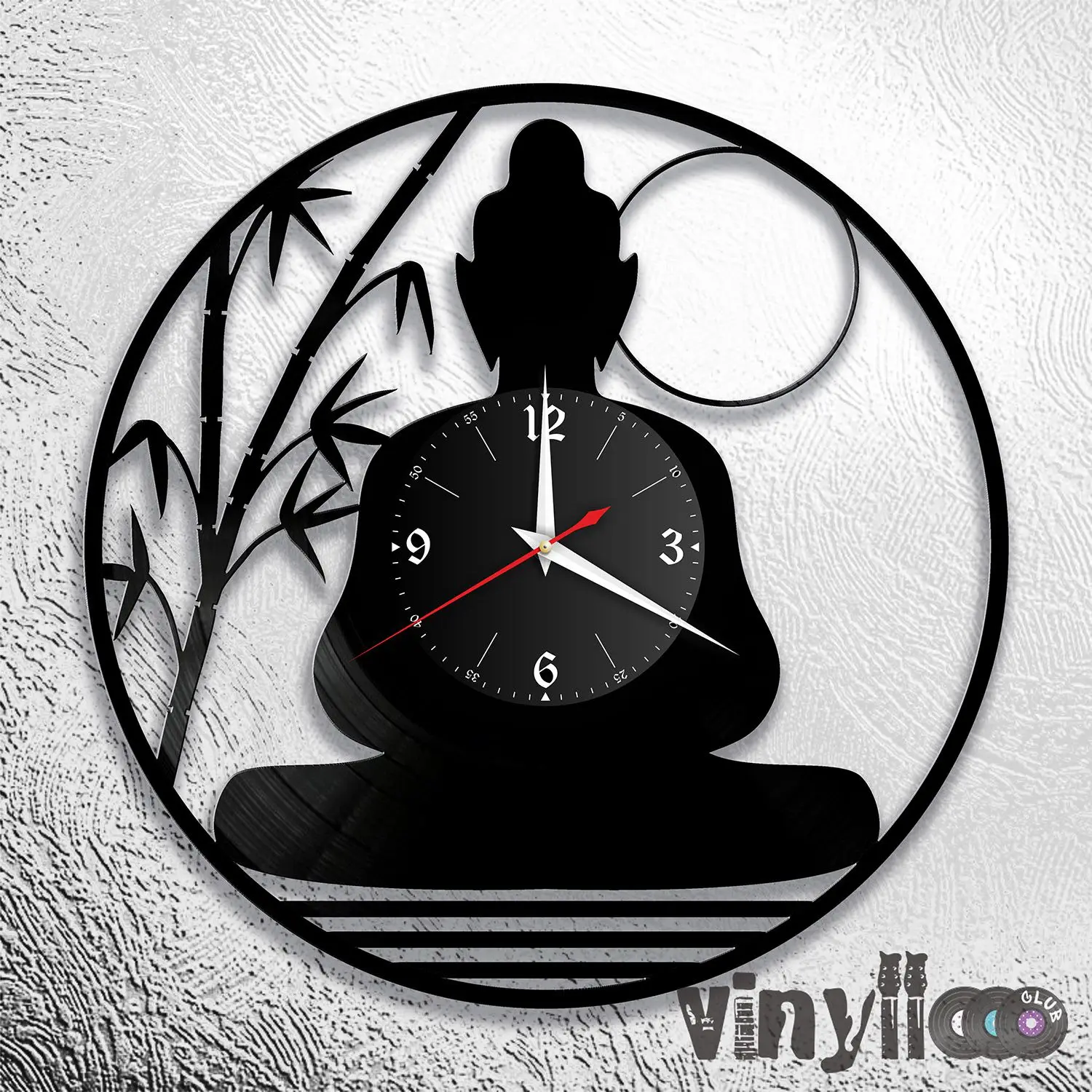 Часы Будда из винила [Версия 1] | Дом и сад