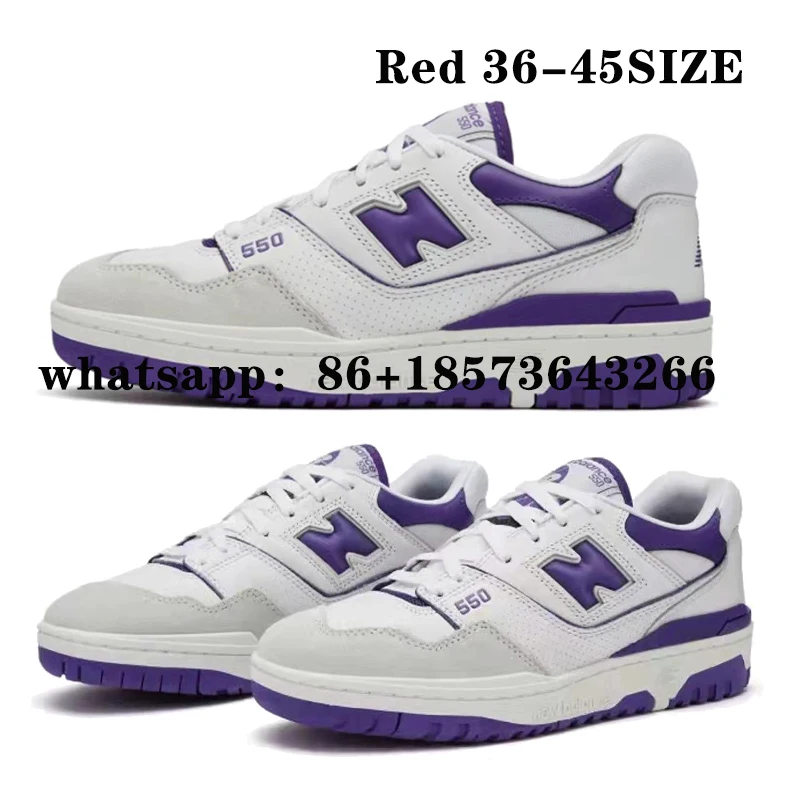

Роскошная оригинальная Мужская обувь NB550 Женская Мужская обувь 550 обувь ретро кроссовки мужская обувь для бега ограниченный выпуск фиолето...