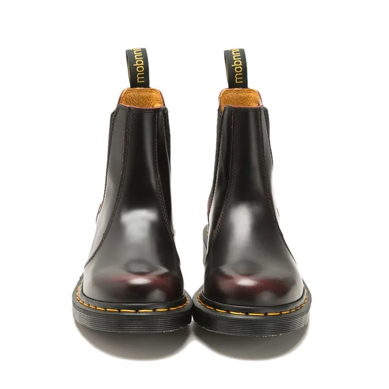 Женские ботинки челси в британском стиле ботильоны из натуральной воловьей кожи