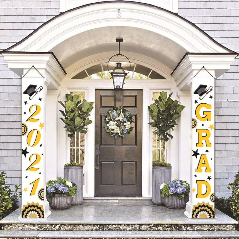 

Баннеры для выпускного вечера, 2021, Висячие флаги, знак для крыльца, для улицы, дома, входной двери, стены, украшения для выпусквечерние А